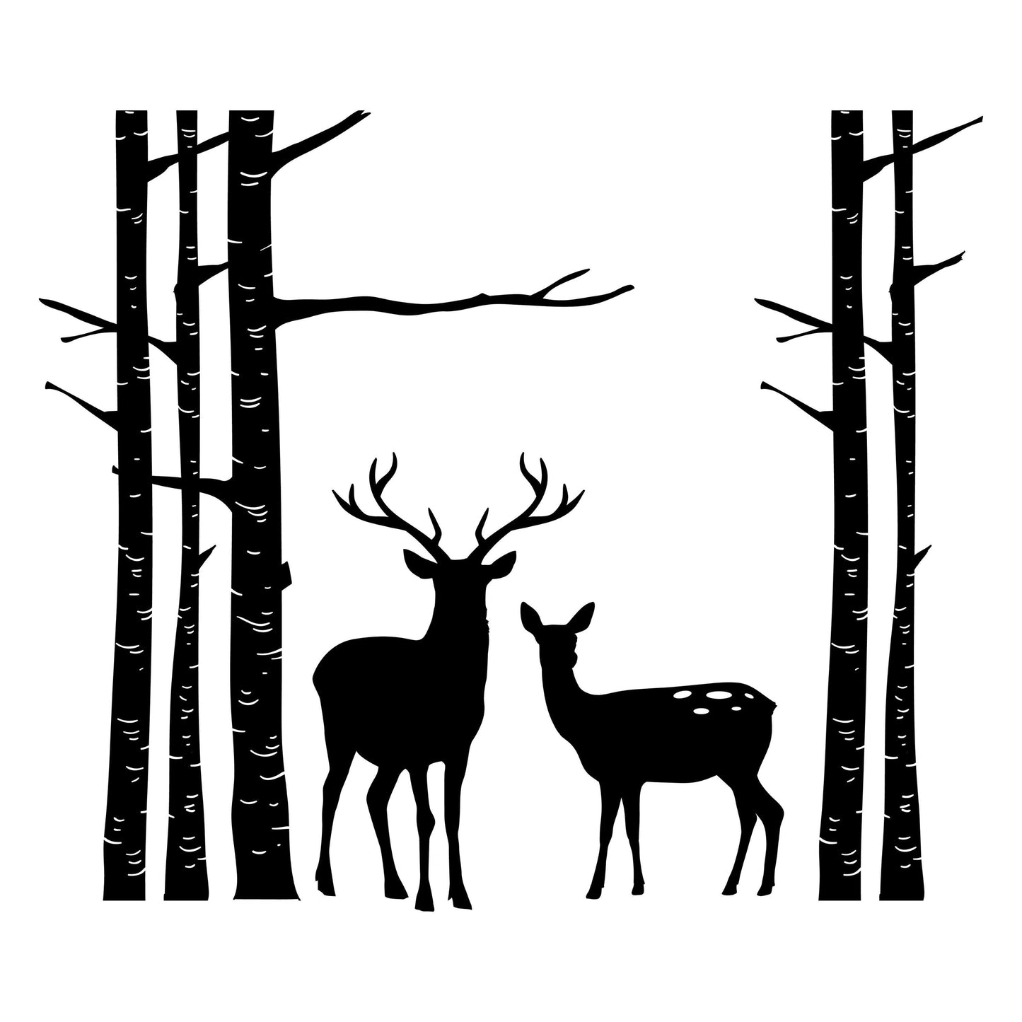 UV DTF Sticker print. Deer and birch wrap woods and deer helper tumbler decal. #5275