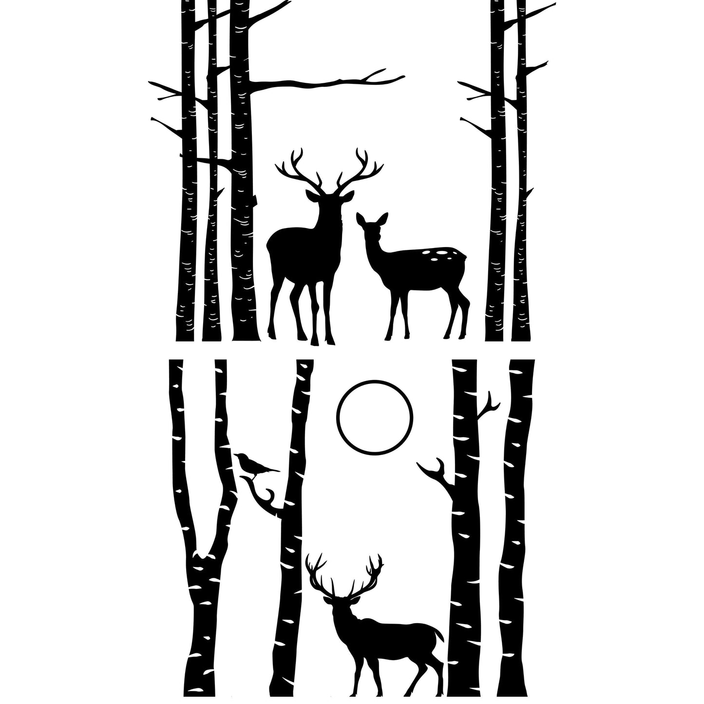 UV DTF Sticker print. Deer and birch wrap woods and deer helper tumbler decal. #5275