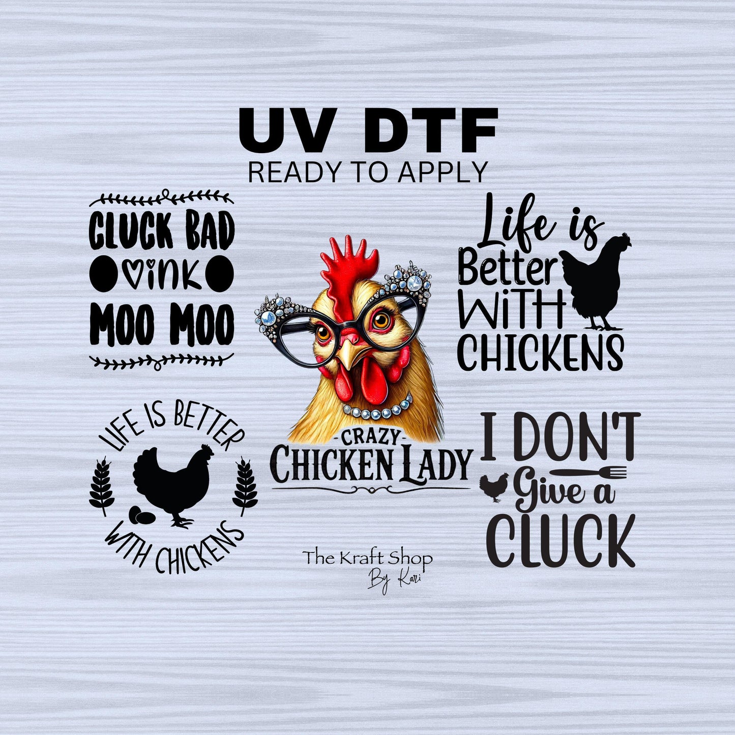 UV DTF Stickers for Chicken lovers Crazy Chicken Lady Life is better with Chicken decals. Permanent sticker. Funny sayings. #4194