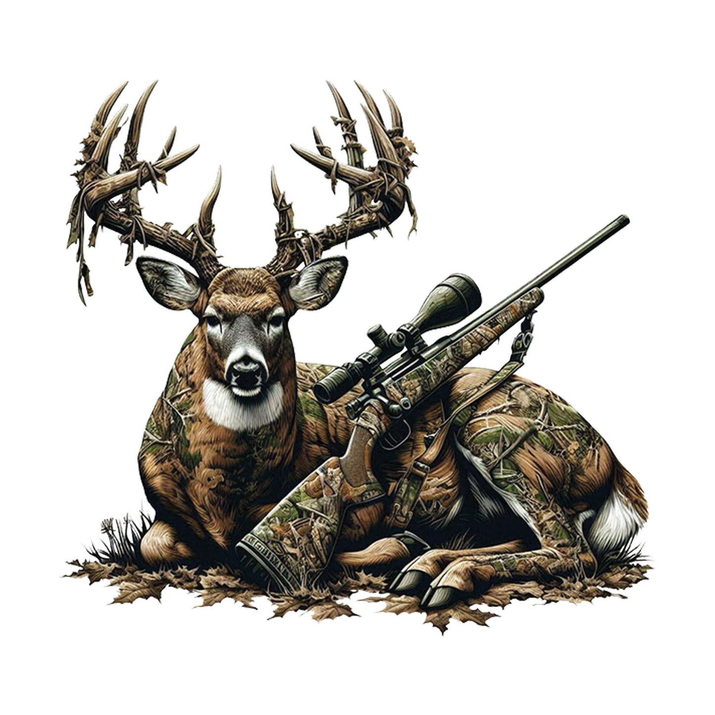 UV DTF Sticker print. Camo deer hunting decal, tumbler decal, permanent sticker. UV wrap for glass can tumbler. #1060