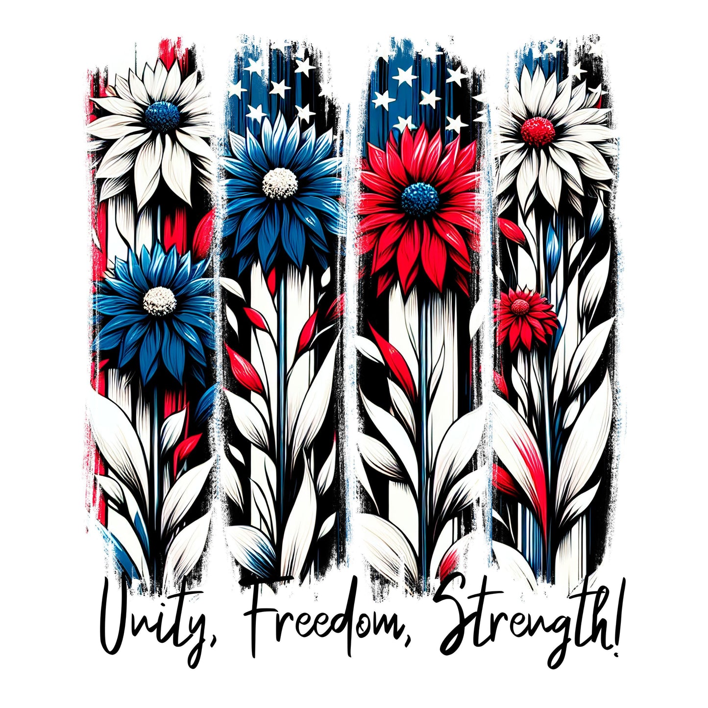 UV DTF Sticker print. Unity Freedom Strength patriotic paint swipe brush stroke wrap decal, tumbler decal,UV wrap for glass can tumbler#5289