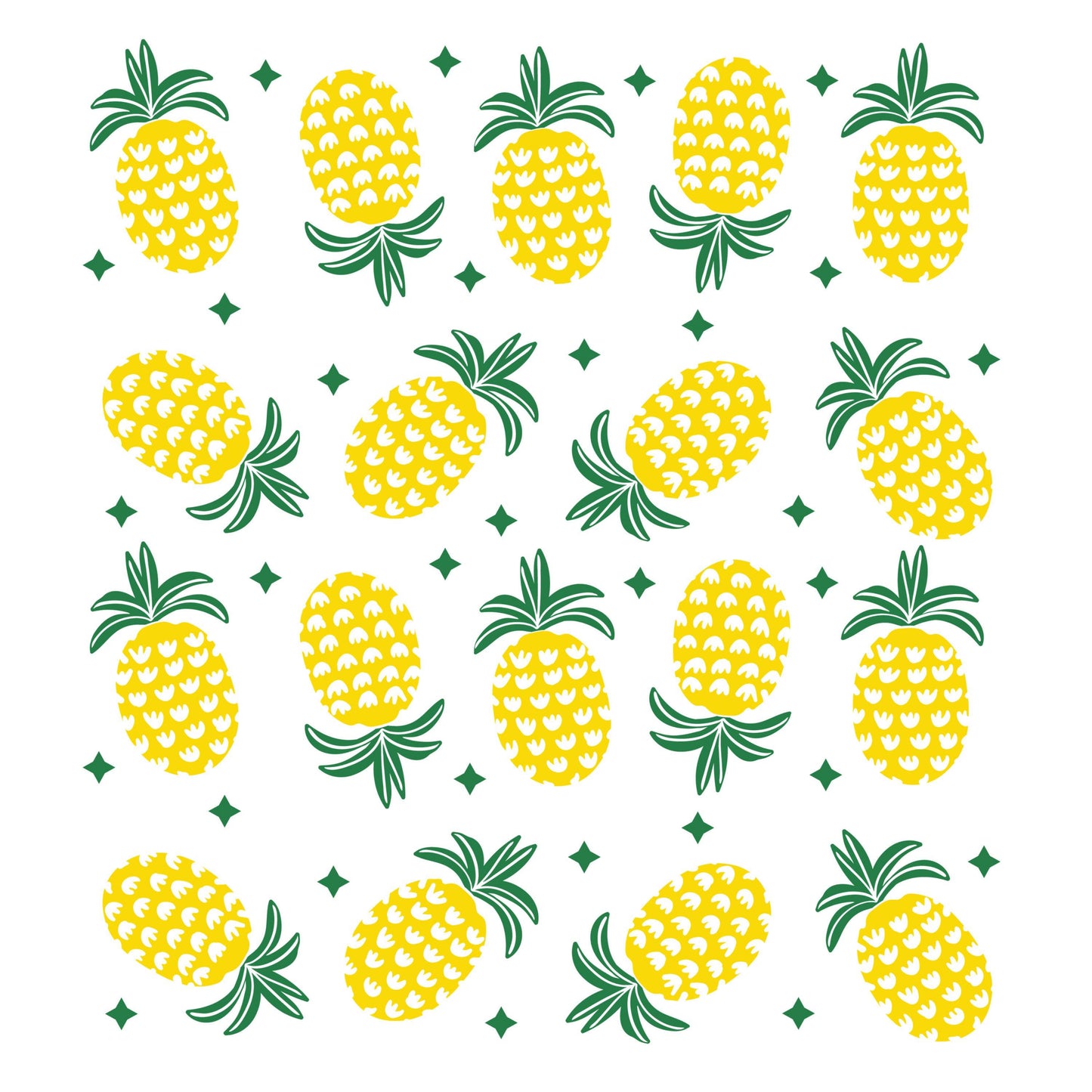 UV DTF Sticker print. Pineapple clip art element sheet of decals, tumbler decal, permanent sticker. #10240