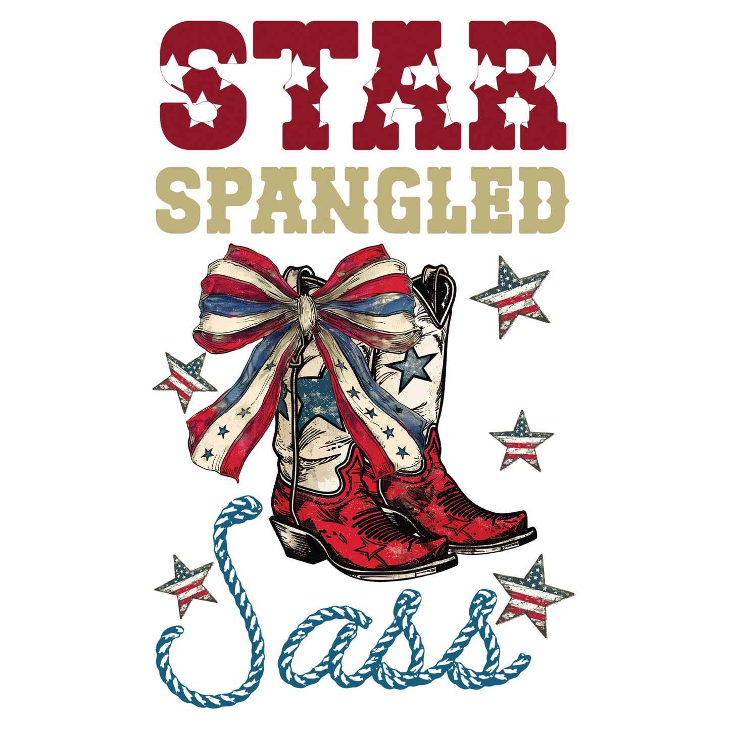 UV DTF Sticker print. Star spangled sass 4th of July decal, tumbler decal, permanent sticker. #7291