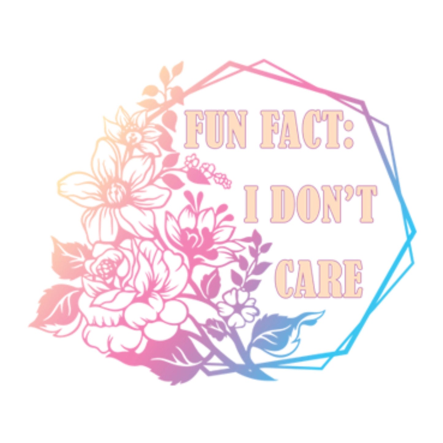 UV DTF Sticker print Fun fact I don't care decal, tumbler decal, permanent sticker. UV wrap for glass can tumbler. #4084