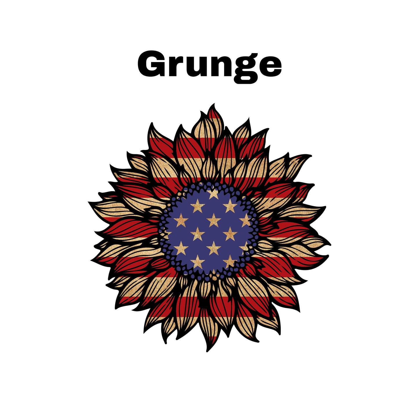 UV DTF Sticker print. American Flag sunflower grunge sunflower decal, tumbler decal, permanent sticker. #7310