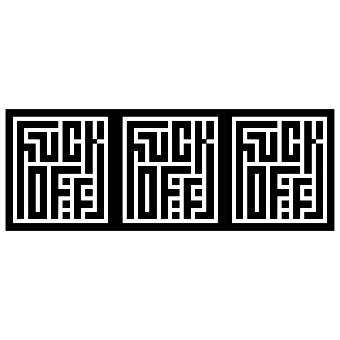 UV DTF Sticker print. Fuck off hidden message square decals tumbler decal. Glass can wrap. #5324