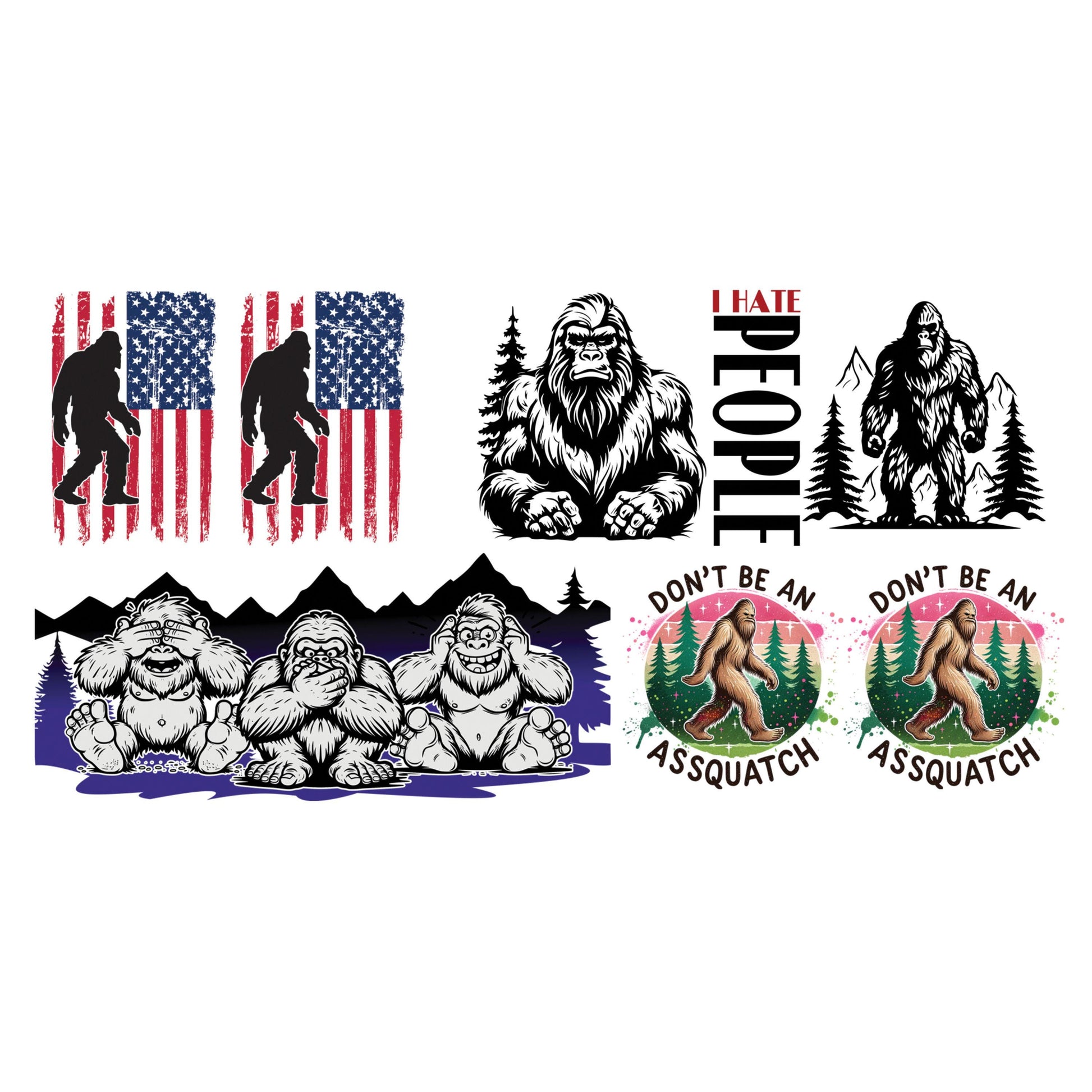 UV dtf Sticker print Bigfoot sasquatch keychain mini wraps for mini tumbler keychains, sticker. Uv wrap for chapstick holders #10269