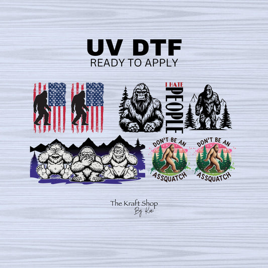 UV dtf Sticker print Bigfoot sasquatch keychain mini wraps for mini tumbler keychains, sticker. Uv wrap for chapstick holders #10269