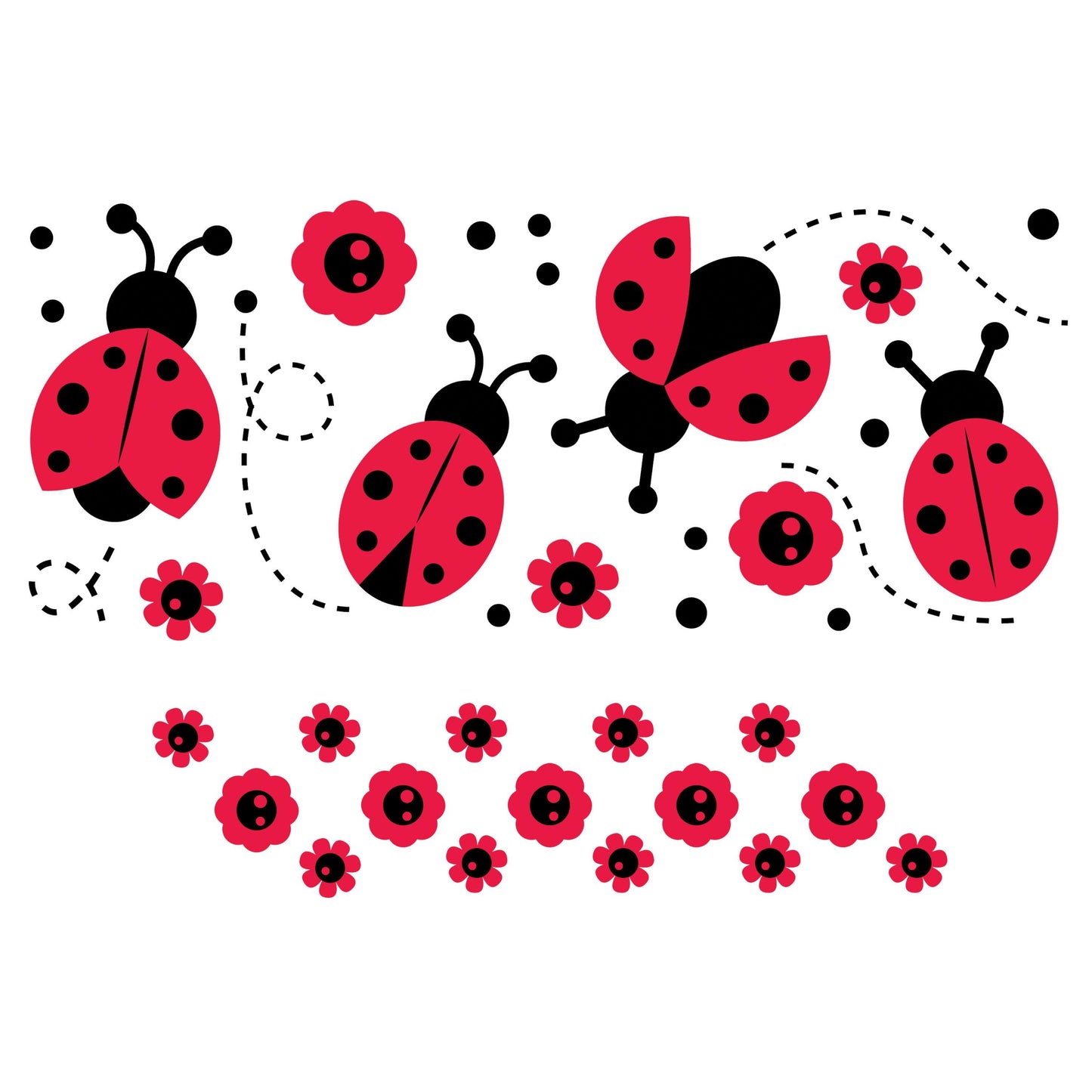 UV DTF 40 oz ready to apply Ladybugs and flowers and flower bottom 40 oz quencher tumbler decal #3144