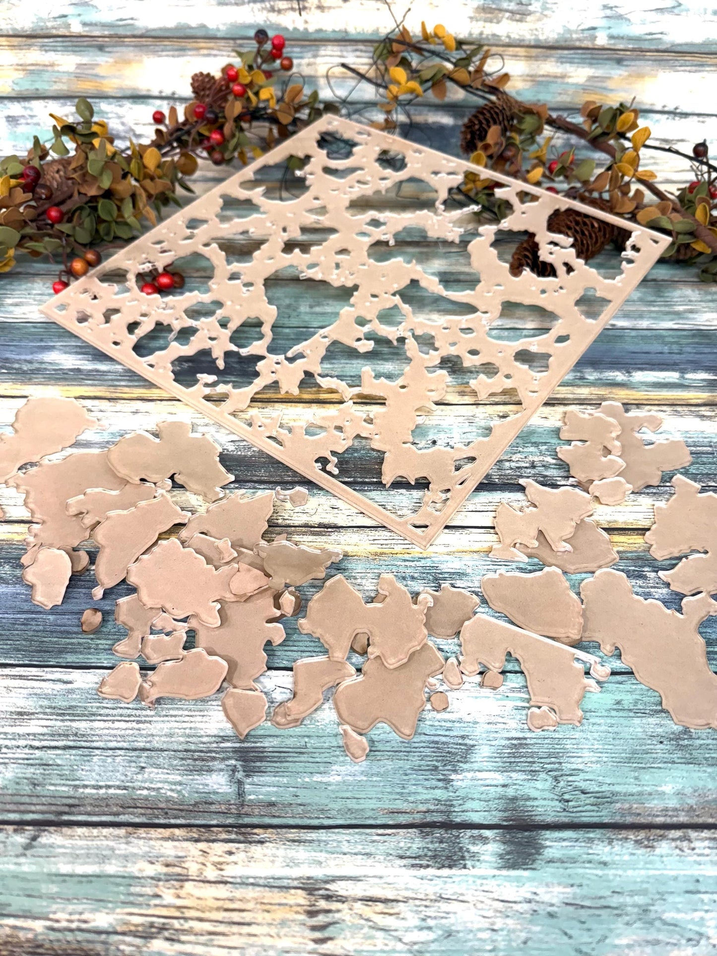 Cow print Acrylic Stencil for Creative Art Projects. Bleaching stencil. Cow spot stencil. Woodworking template.