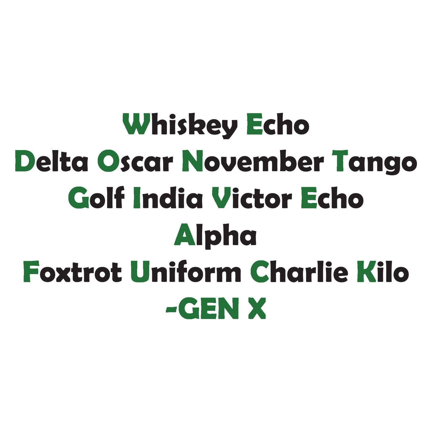 UV DTF Sticker print. Whiskey Tango Gen X We don't give a fuck permanent sticker tumbler decal #4514