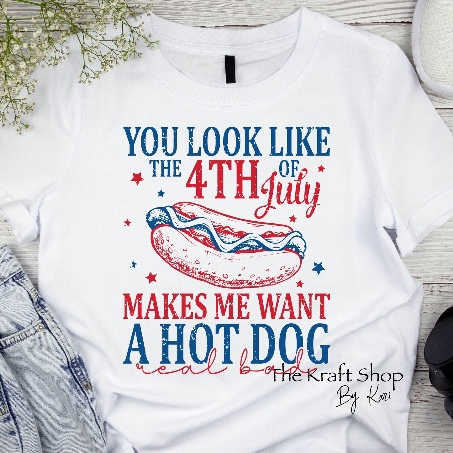 DTF ready to press transfer You look like the 4th of July makes me want a hot dog shirt transfer, DTF Print#11437