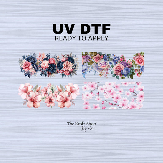 UV dtf Sticker print Flower keychain mini wraps for mini tumbler keychains, sticker. Uv wrap for chapstick holders #10257