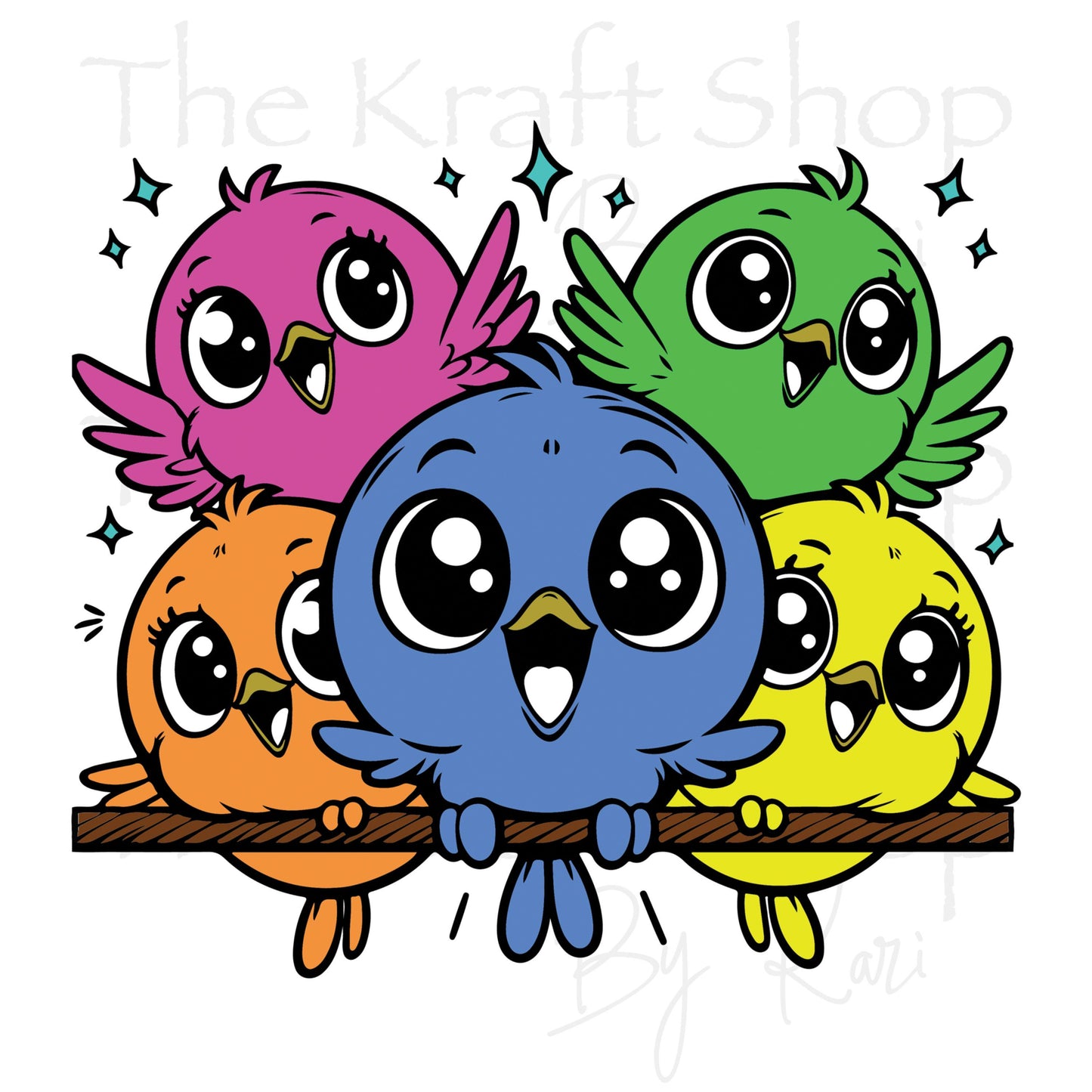 UV DTF Sticker print. Funny Birds decal, tumbler decal, permanent sticker. UV wrap for glass can tumbler. #1077