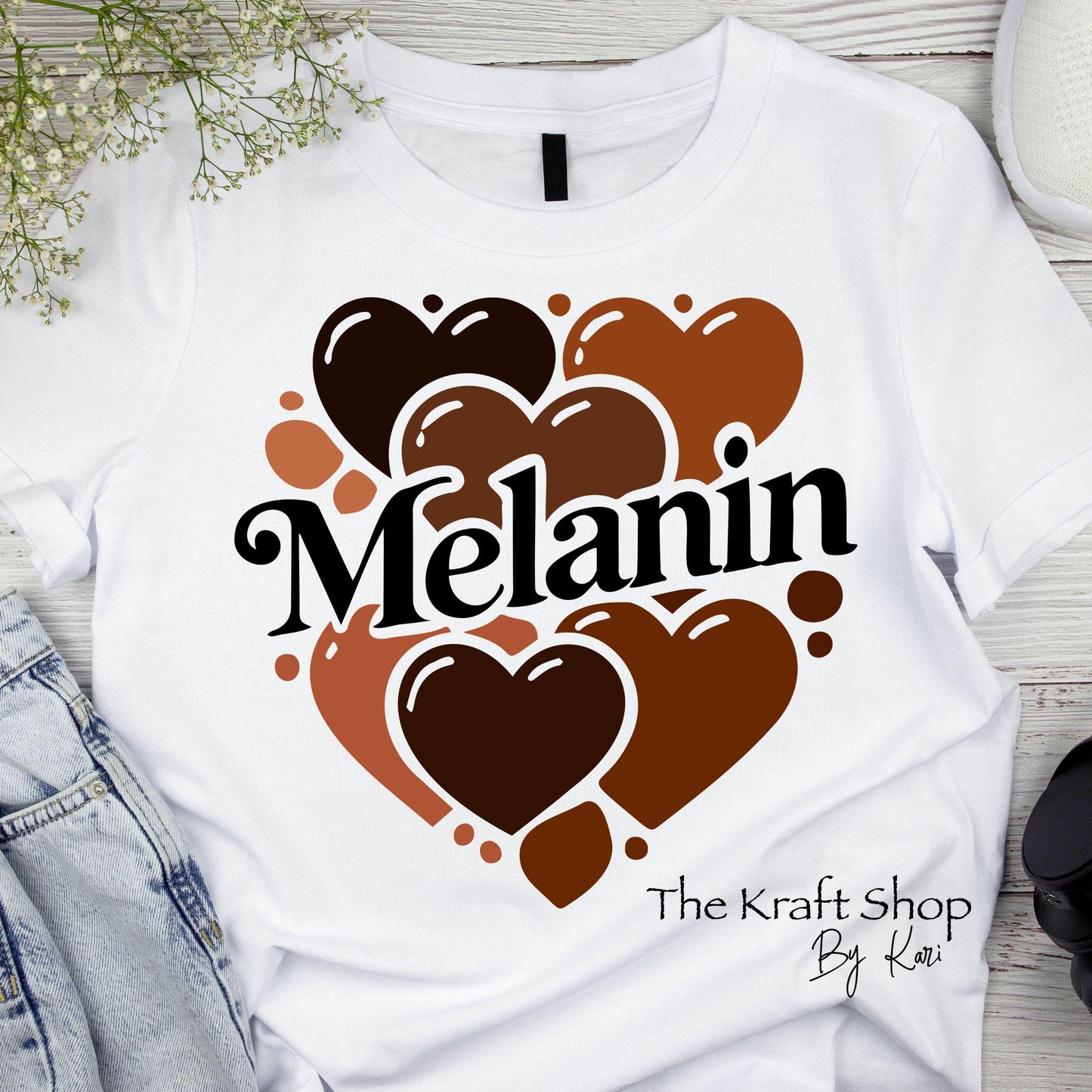 DTF ready to press transfer Melanin hearts black girl magic brown hearts this shirt transfer, DTF Print #11455