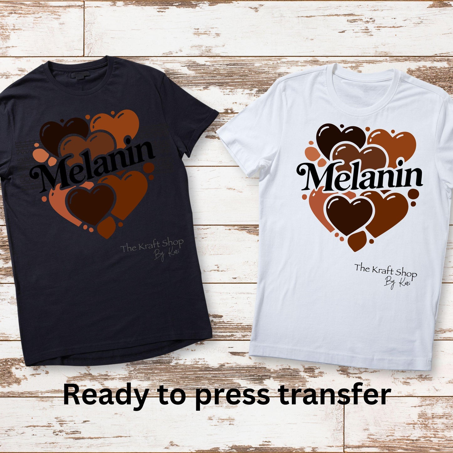 DTF ready to press transfer Melanin hearts black girl magic brown hearts this shirt transfer, DTF Print #11455