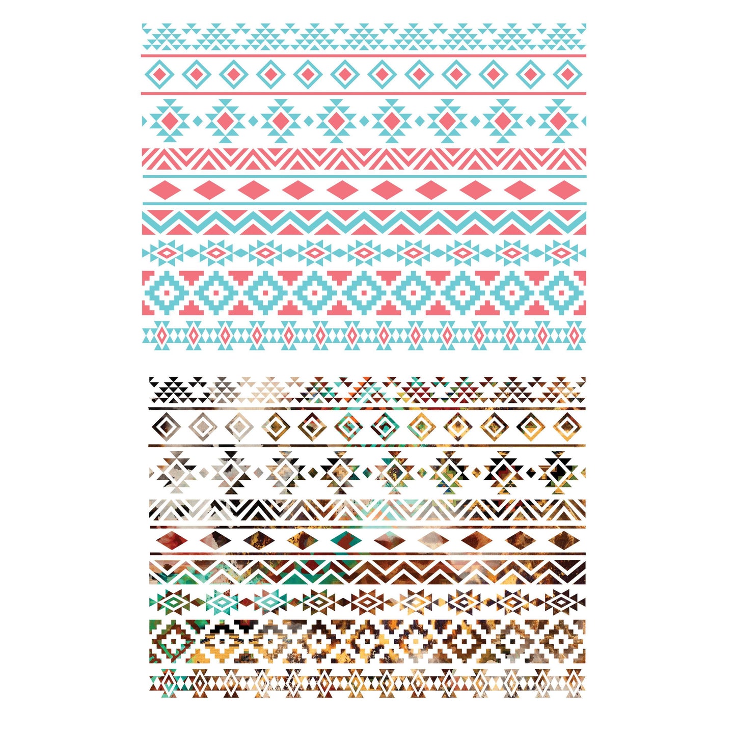 UV DTF Sticker print. Aztek sheet of elements colorful decals, tumbler decal, permanent sticker. #10282