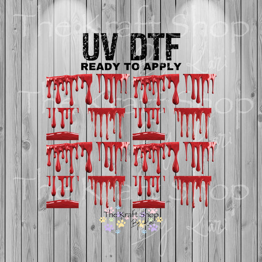 UV DTF Sticker print Blood drip Element sheet decal, tumbler decal #10294