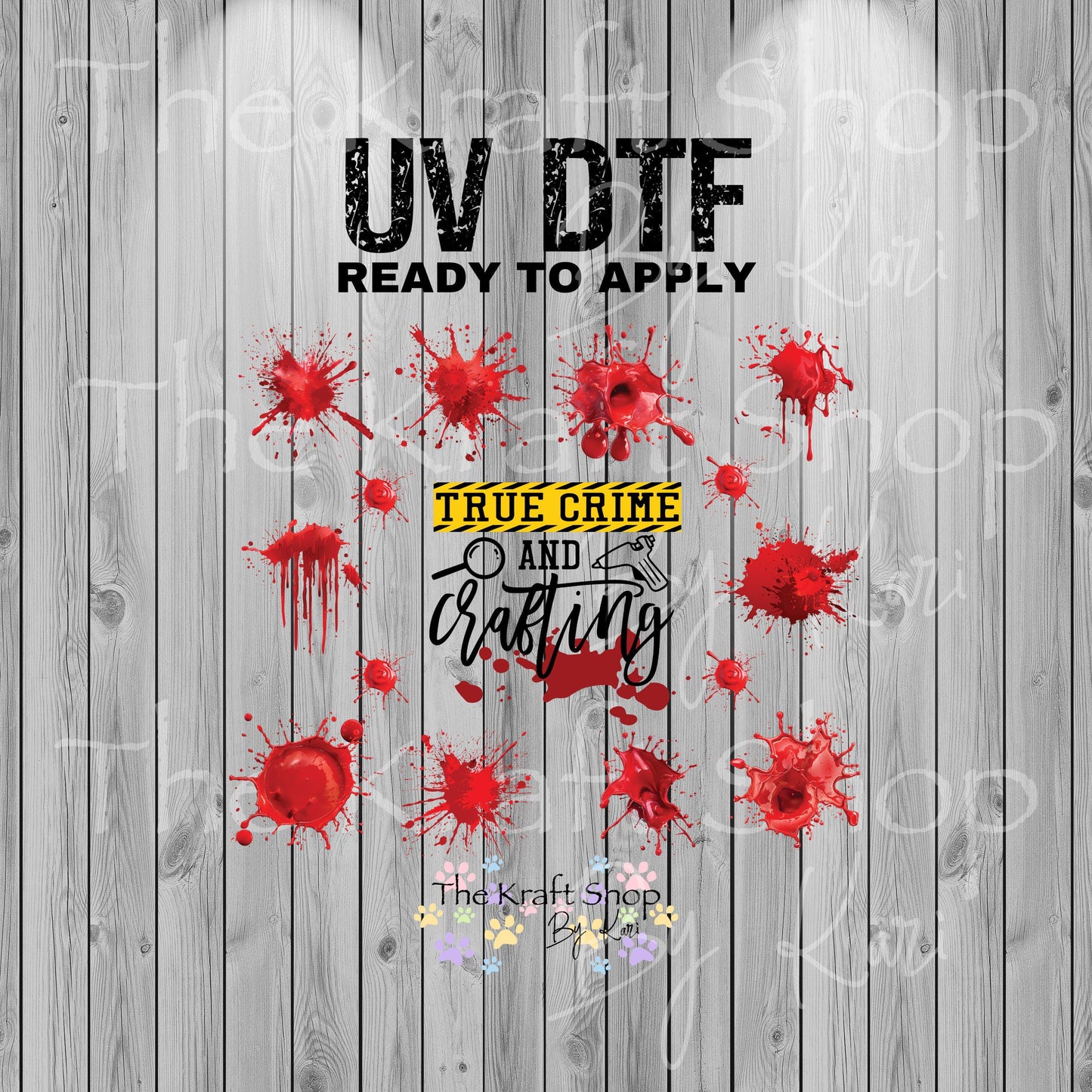 UV DTF Sticker print True Crime and Crafting Element sheet decal, tumbler decal #10296