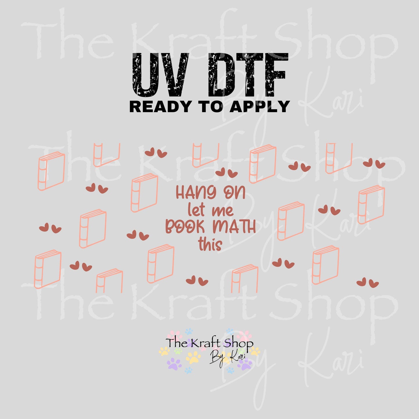 UV DTF Sticker print. Hang on let me book math this glass can wrap decal, tumbler decal, permanent sticker. #5398