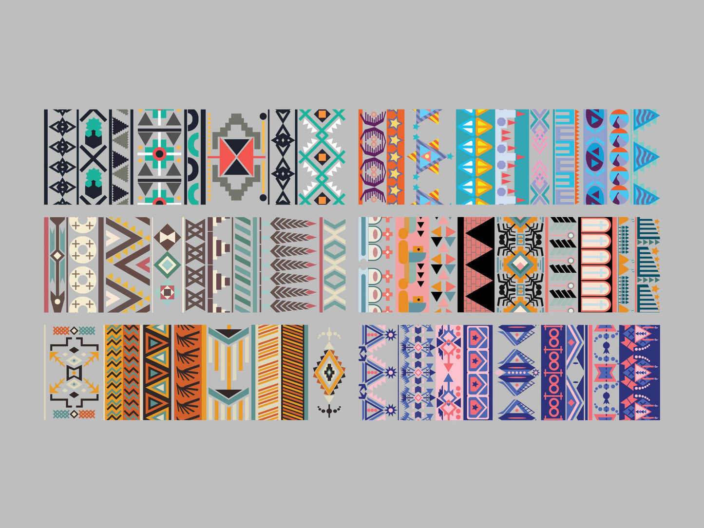 UV DTF Pen Wrap Ready To Apply Aztek Bundle of 6 Uv Dtf Pen wraps with transparent background. #8028