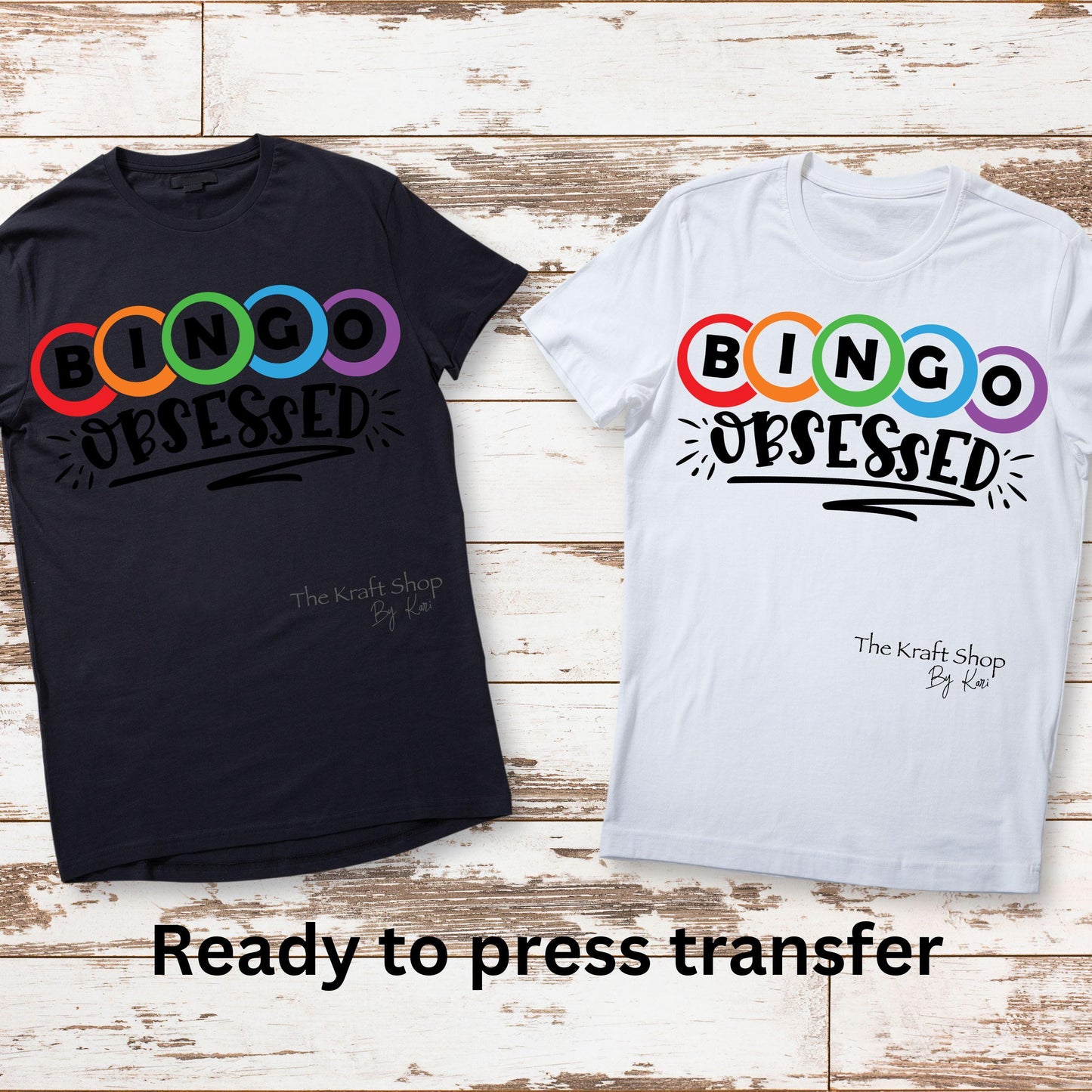 DTF ready to press transfer. Bingo Squad bingo lover , Direct to film heat press transfer. DTF Print #11241