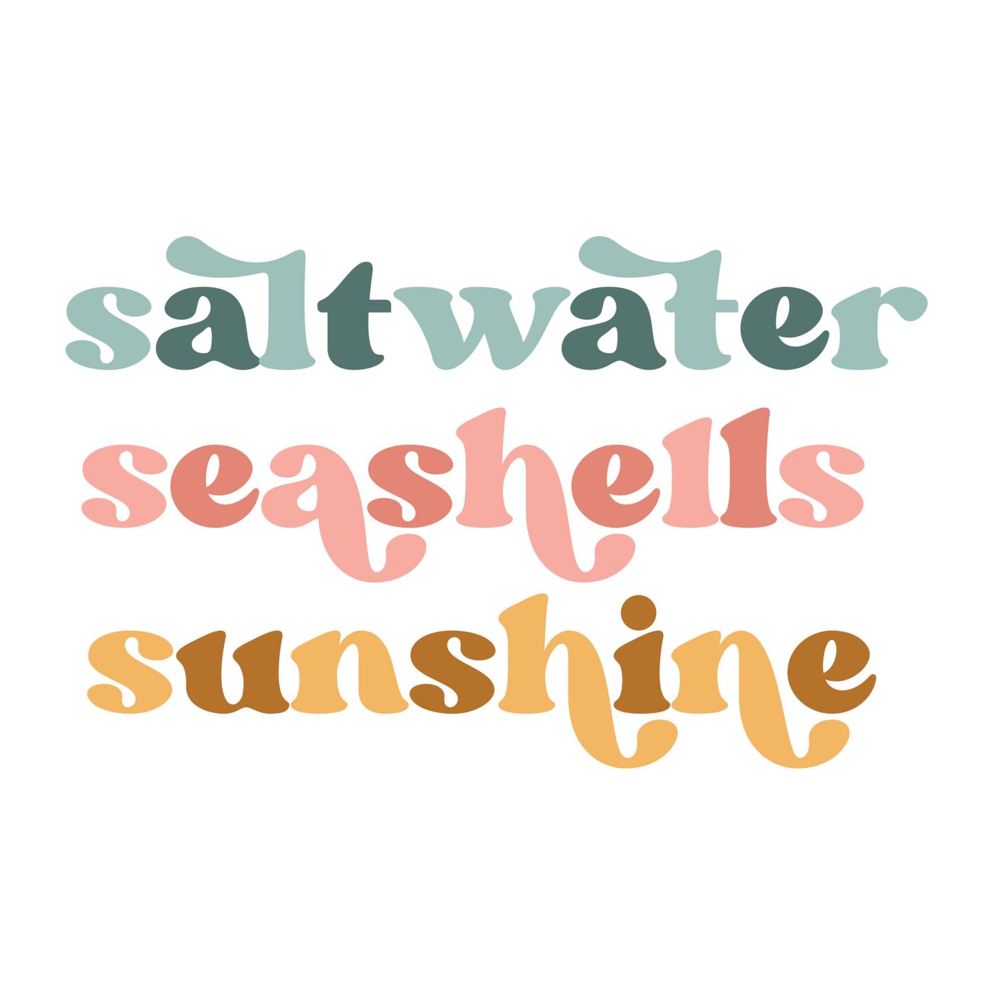 UV DTF Sticker print. Saltwater seashells sunshine permanent sticker tumbler decal #4539