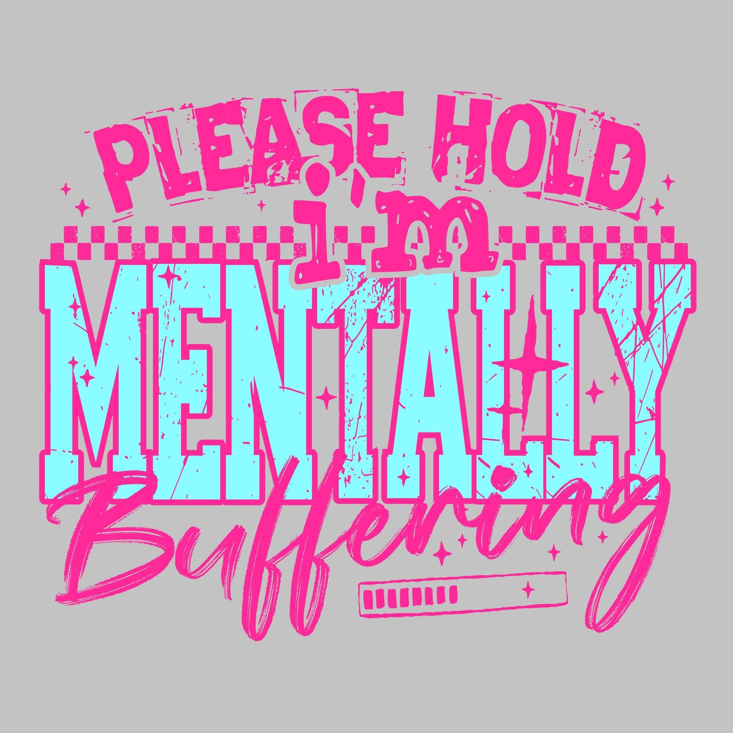DTF ready to press transfer Please hold mentally buffering Direct to film heat press transfer. DTF Print #11472
