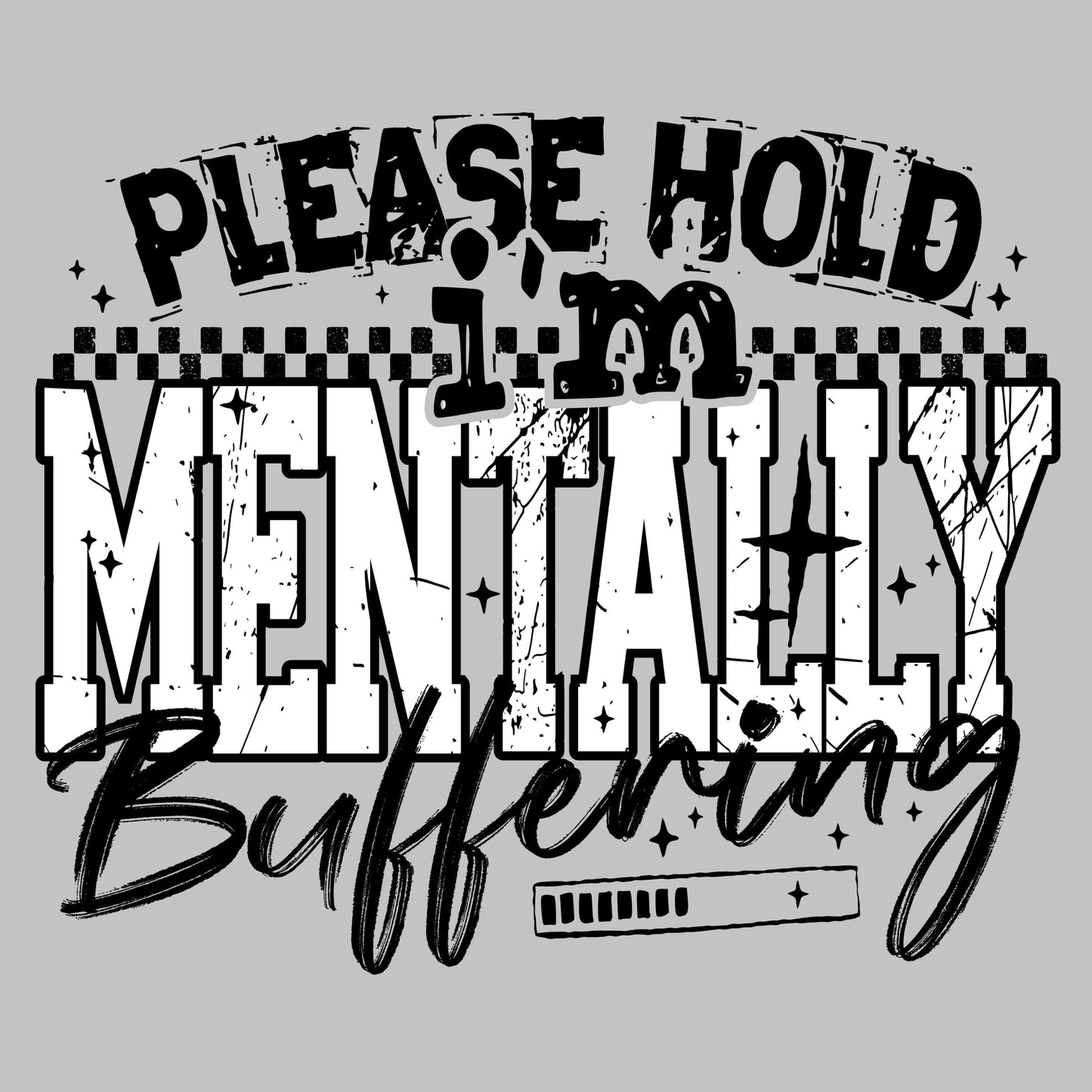 DTF ready to press transfer Please hold mentally buffering Direct to film heat press transfer. DTF Print #11472