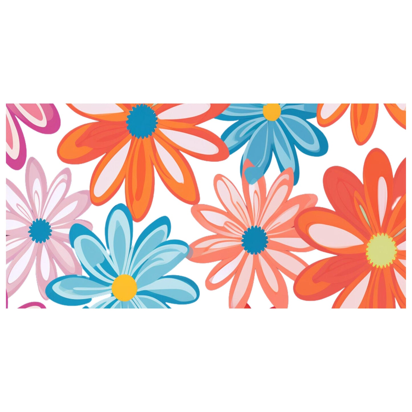 UV DTF Sticker print. Groovy flowers glass can wrap decals tumbler decal. Glass can wrap. #5345