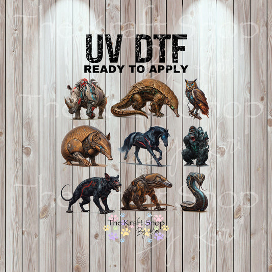 UV DTF Sticker print Cybernetics animals Element sheet decal, tumbler decal #10288