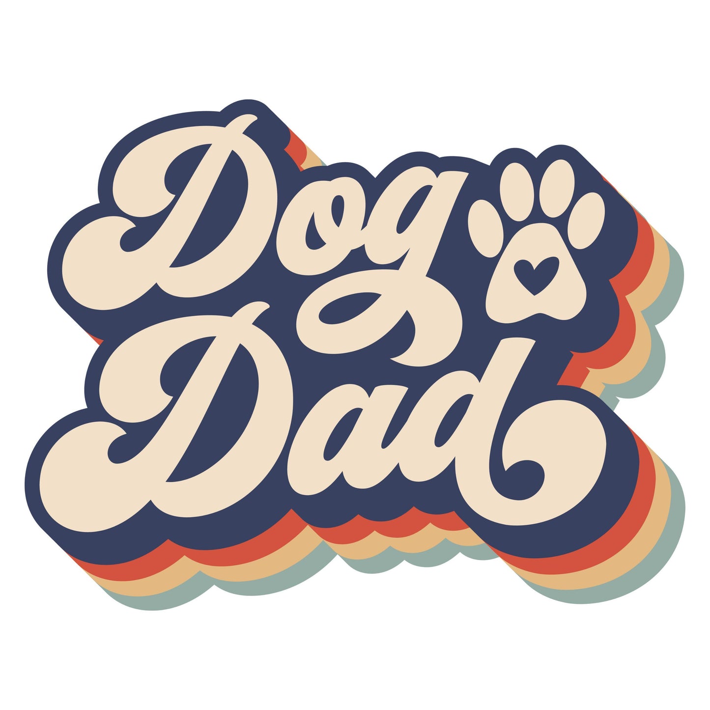 UV DTF Sticker print. Retro Dog Dad decal, tumbler decal, permanent sticker tumbler. #4552
