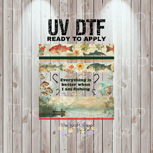 UV DTF Sticker prints. Everything Fishing bands element sheet bundle decal, permanent sticker. #10315