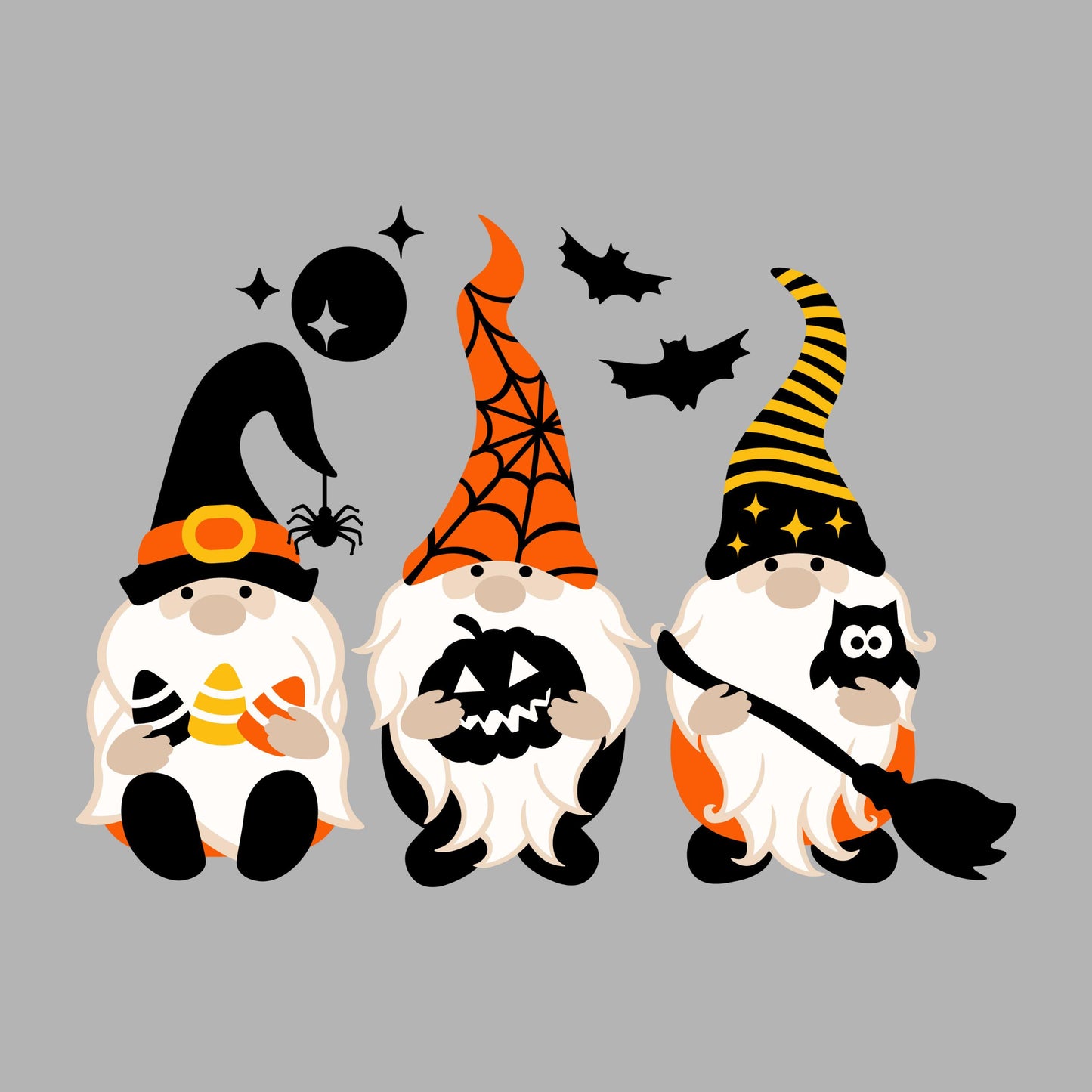 UV DTF Sticker print 3 Halloween Gnomes decal, tumbler decal, permanent sticker. #7362