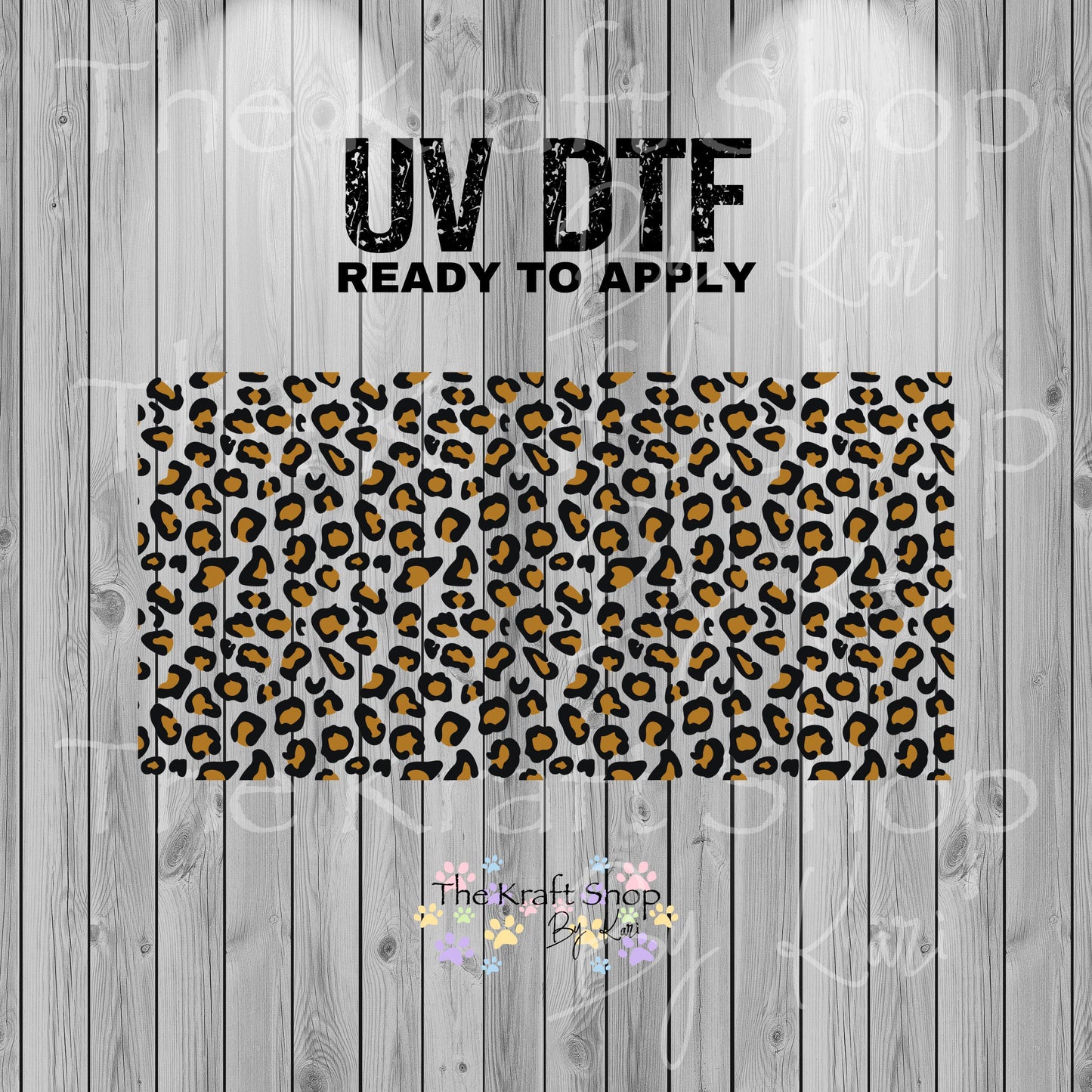 UV DTF Sticker print. Leopard print glass can wrap decal, tumbler decal, permanent sticker. #5385