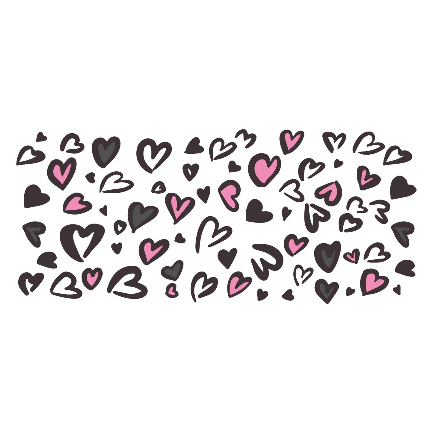 UV DTF Sticker print. Hearts cheetah glass can wrap decal, tumbler decal, permanent sticker. #5388