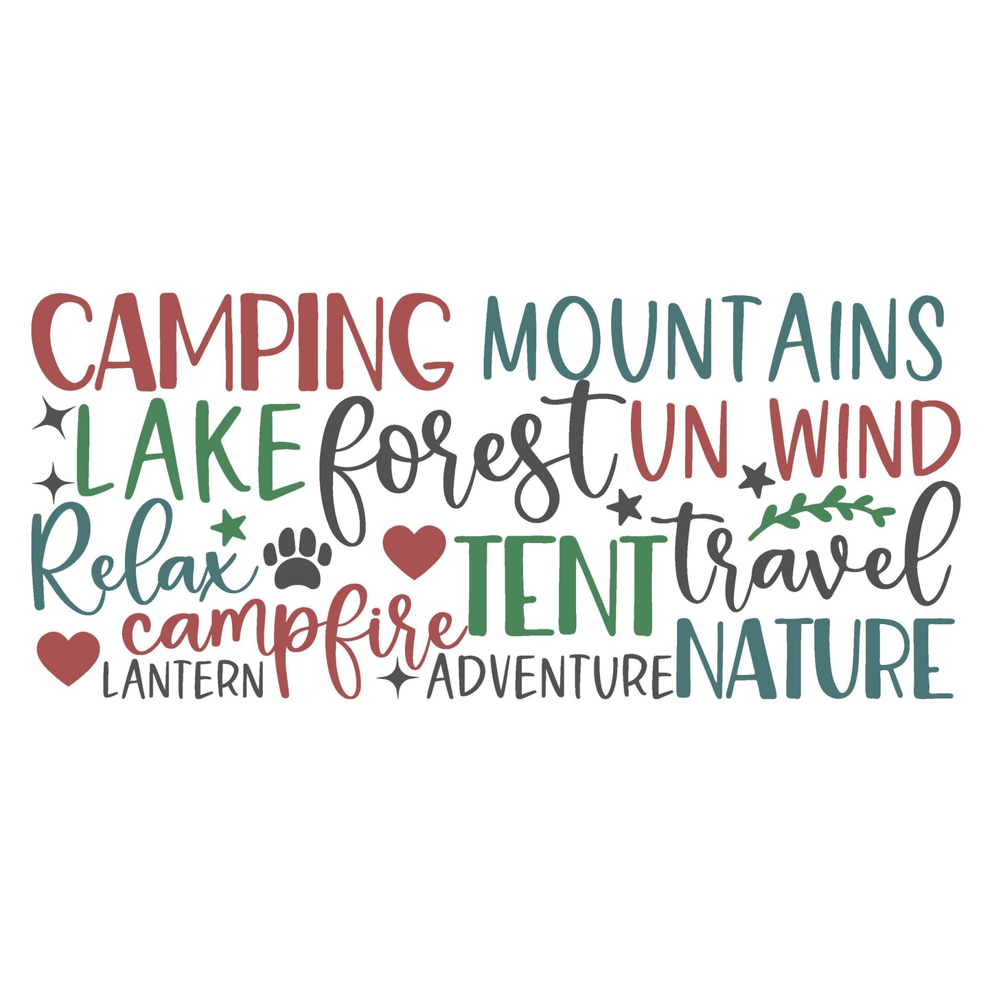 UV DTF Sticker print. Camping unwind travel nature glass can wrap decal, tumbler decal, permanent sticker. #5389