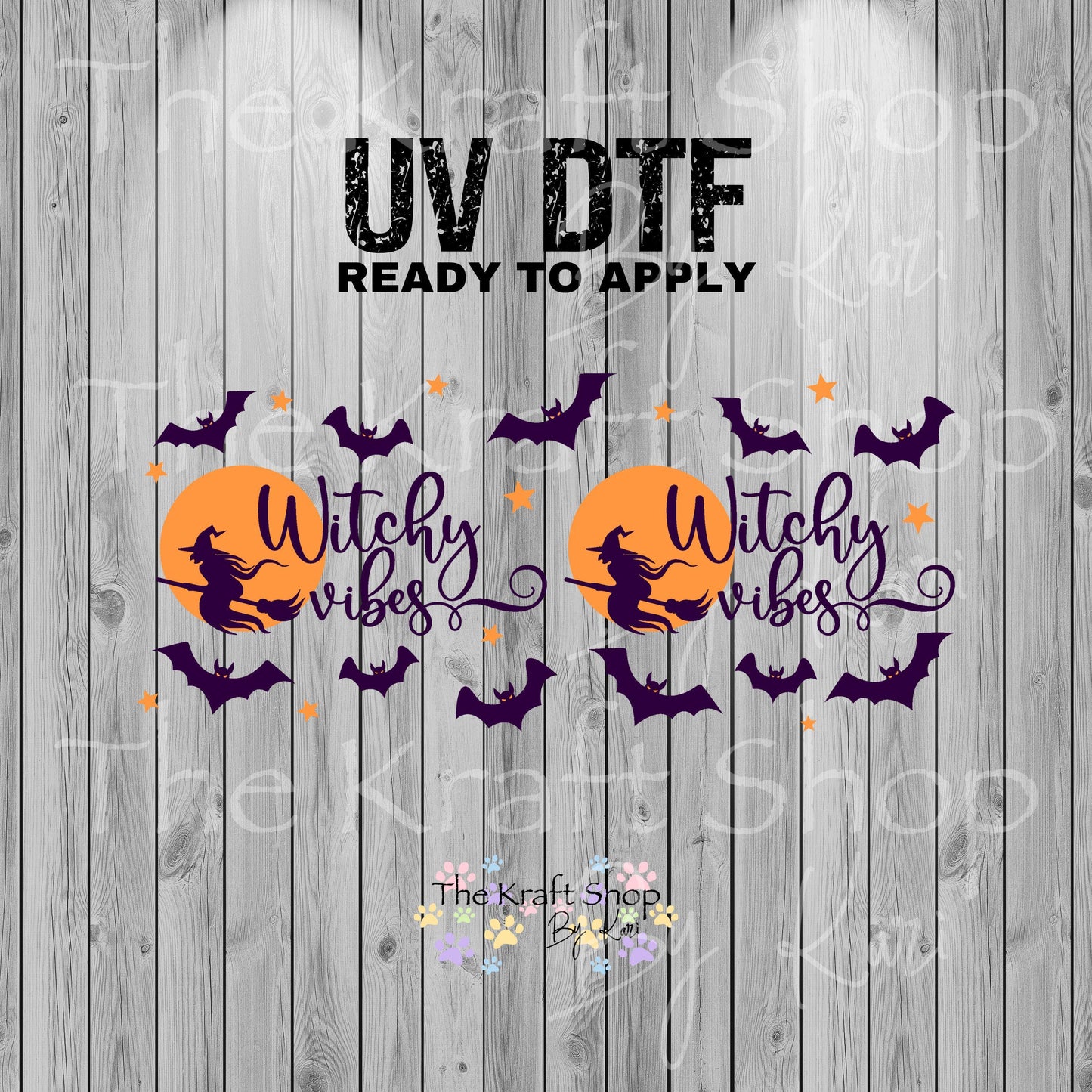 UV DTF Sticker print. Witchy vibes glass can wrap decal, tumbler decal, permanent sticker. #5397