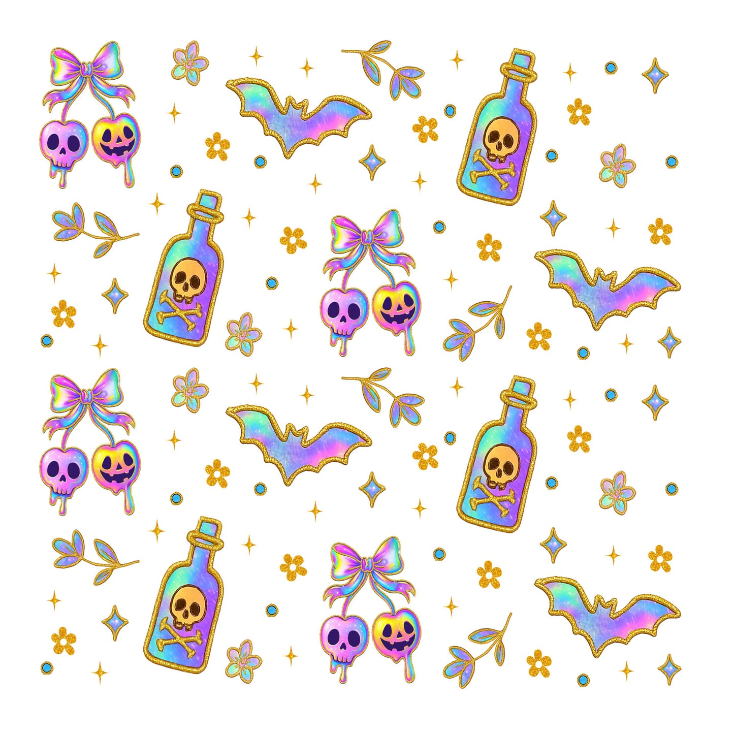 UV DTF Sticker print Iridescent Halloween element decal, tumbler decal, permanent sticker. #7374