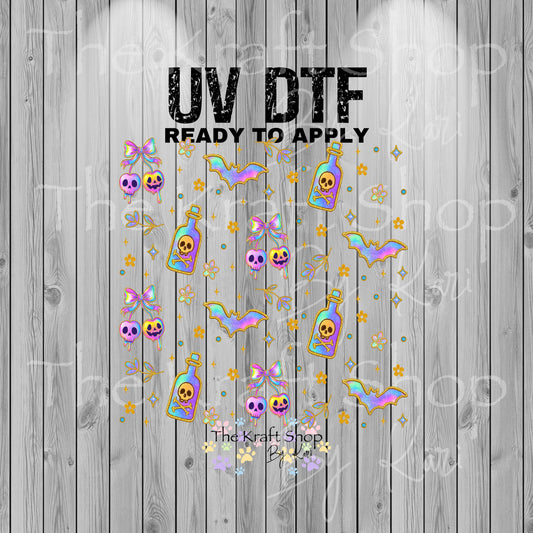 UV DTF Sticker print Iridescent Halloween element decal, tumbler decal, permanent sticker. #7374