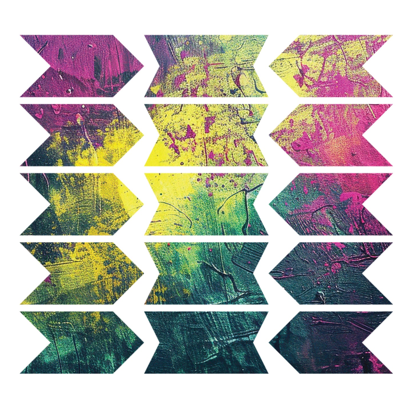 UV DTF Sticker prints. Neon grunge arrows or block tumbler element decal, permanent sticker. #10302