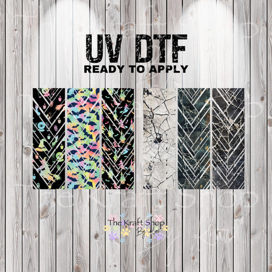 UV DTF Sticker prints. Rainbow witchy or spider web mixed media rainbow hot mess herringbone design bands element sheet bundle #10303