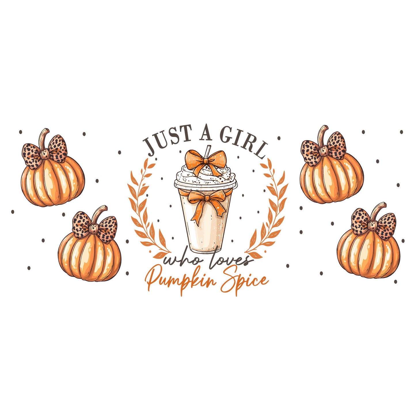 UV DTF Sticker print. Just a girl that loves pumpkin spice elements wrap decal, tumbler decal UV wrap for glass can tumbler#7355