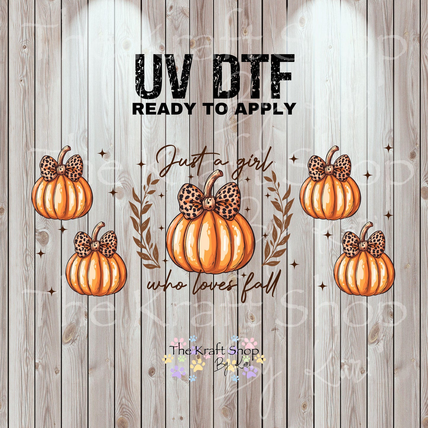 UV DTF Sticker print. Just a girl that loves fall wrap decal, tumbler decal UV wrap for glass can tumbler#7357