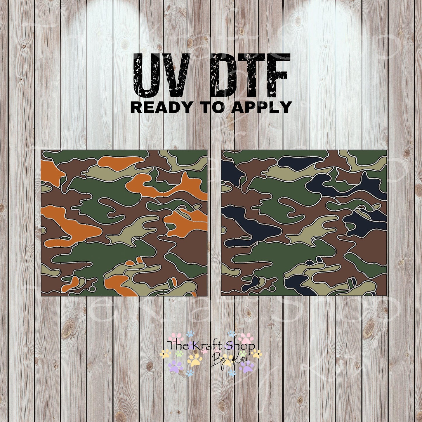 UV DTF Sticker prints. Camouflage tumbler template decal, permanent sticker. #10311