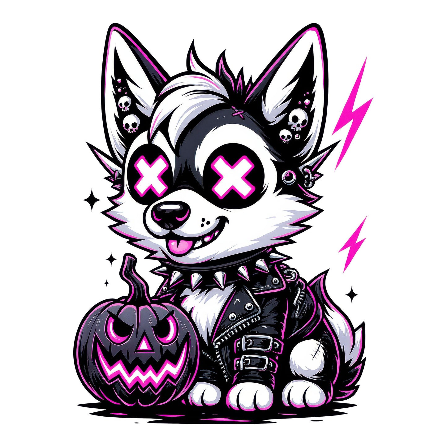 UV DTF Sticker print Halloween Gothic Dog or Cat Cute decal, tumbler decal, permanent sticker. #7361