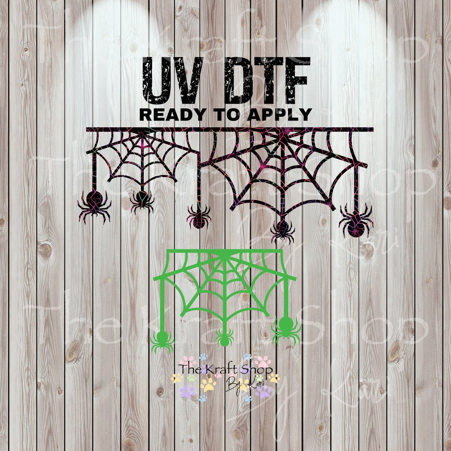 UV DTF Sticker print Web border spider web element Halloween Fall decal, tumbler decal, permanent sticker. #7363