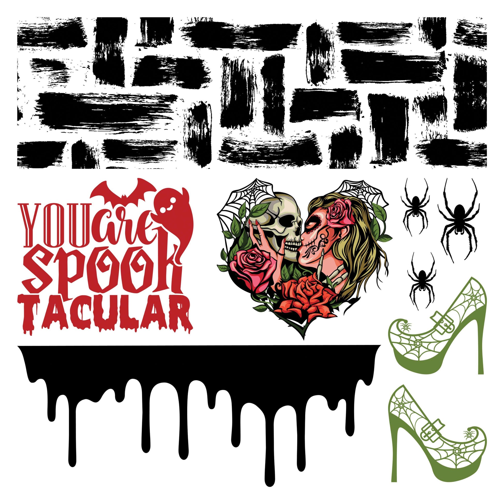 UV DTF Sticker prints. You are spooktacular Halloween spooky band element sheet bundle decal, permanent sticker. #7379