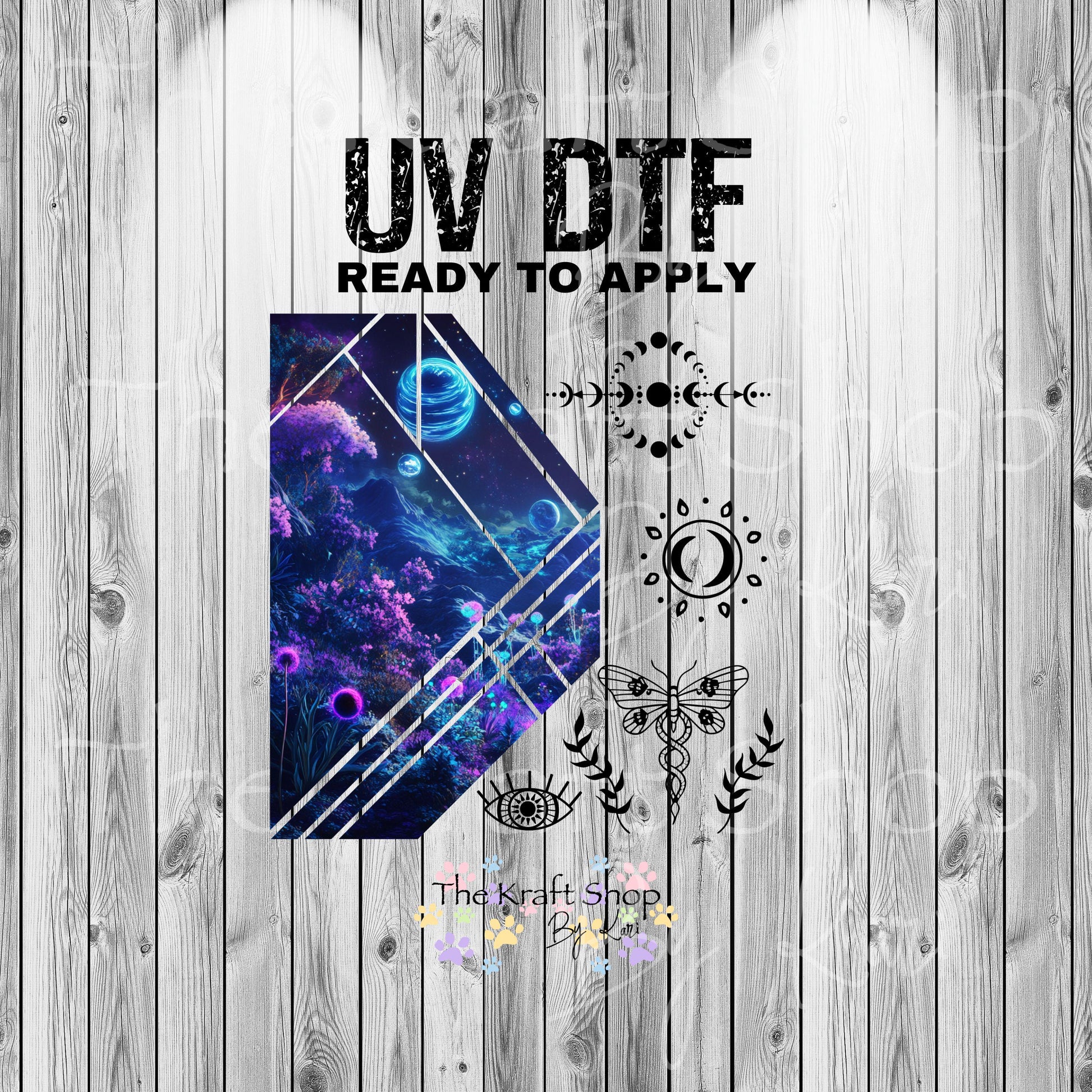 UV DTF Sticker prints. Celestial band element sheet bundle decal, permanent sticker. #10318