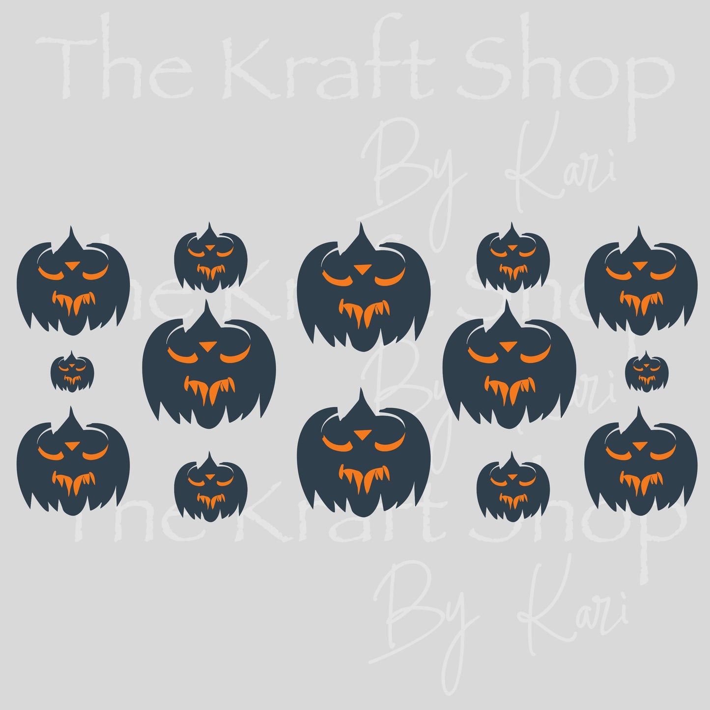UV DTF Sticker print. Evil Pumpkins wrap or element decals tumbler decal. Glass can wrap. #5421